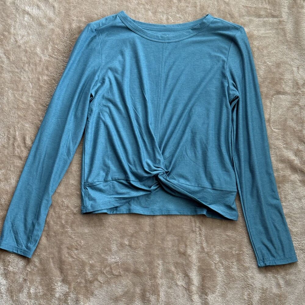 Old Navy Girls Long Sleeve Shirt Size 10 Teal Gently Used